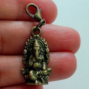 GANESH HINDU ELEPHANT PLANNER CHARM BRONZE SILVER
